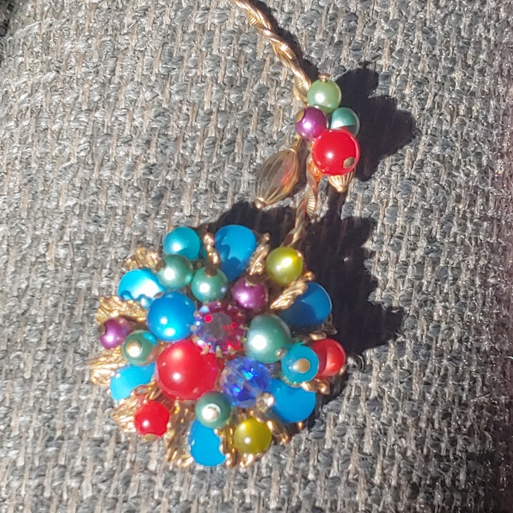 Vintage Miriam Haskell era brooch filigree flower - Picture 8 of 8